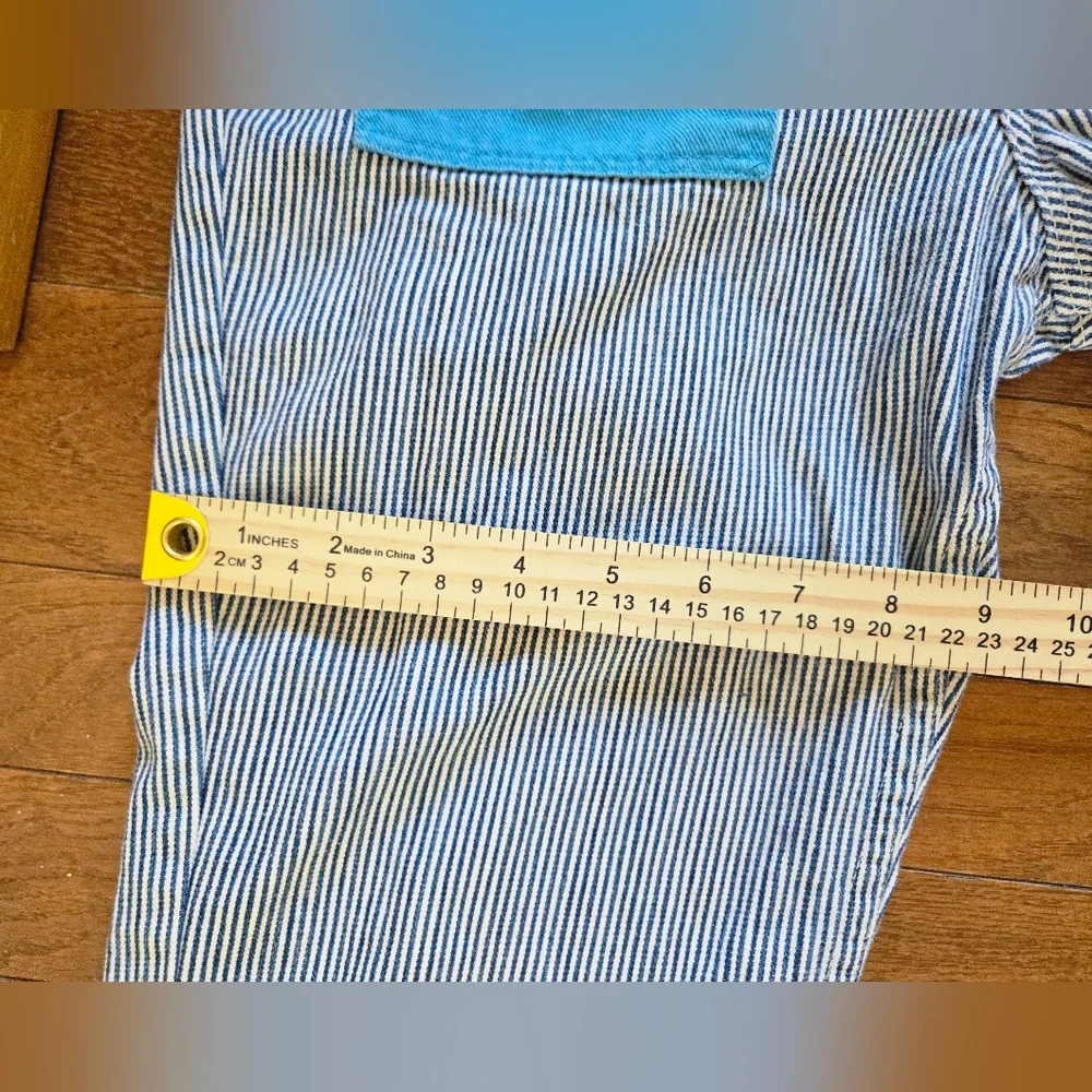 1960s Wranglers Colorblock Flare 26" Waist Women Pinstripe Denim Mod Retro Vtg - Picture 9 of 12